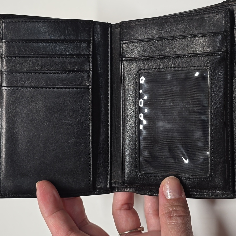 {Lauren Ralph Lauren} Women's Vintage Dark Brown Leather Wallet - Picture 7 of 8